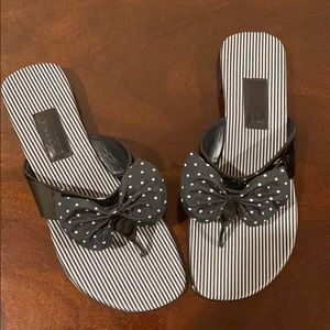 Black Sandals with Bow